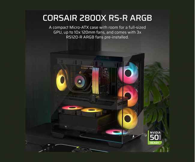 Корпус для ПК corsair 2800X RS-R ARGB Micro-ATX PC Case